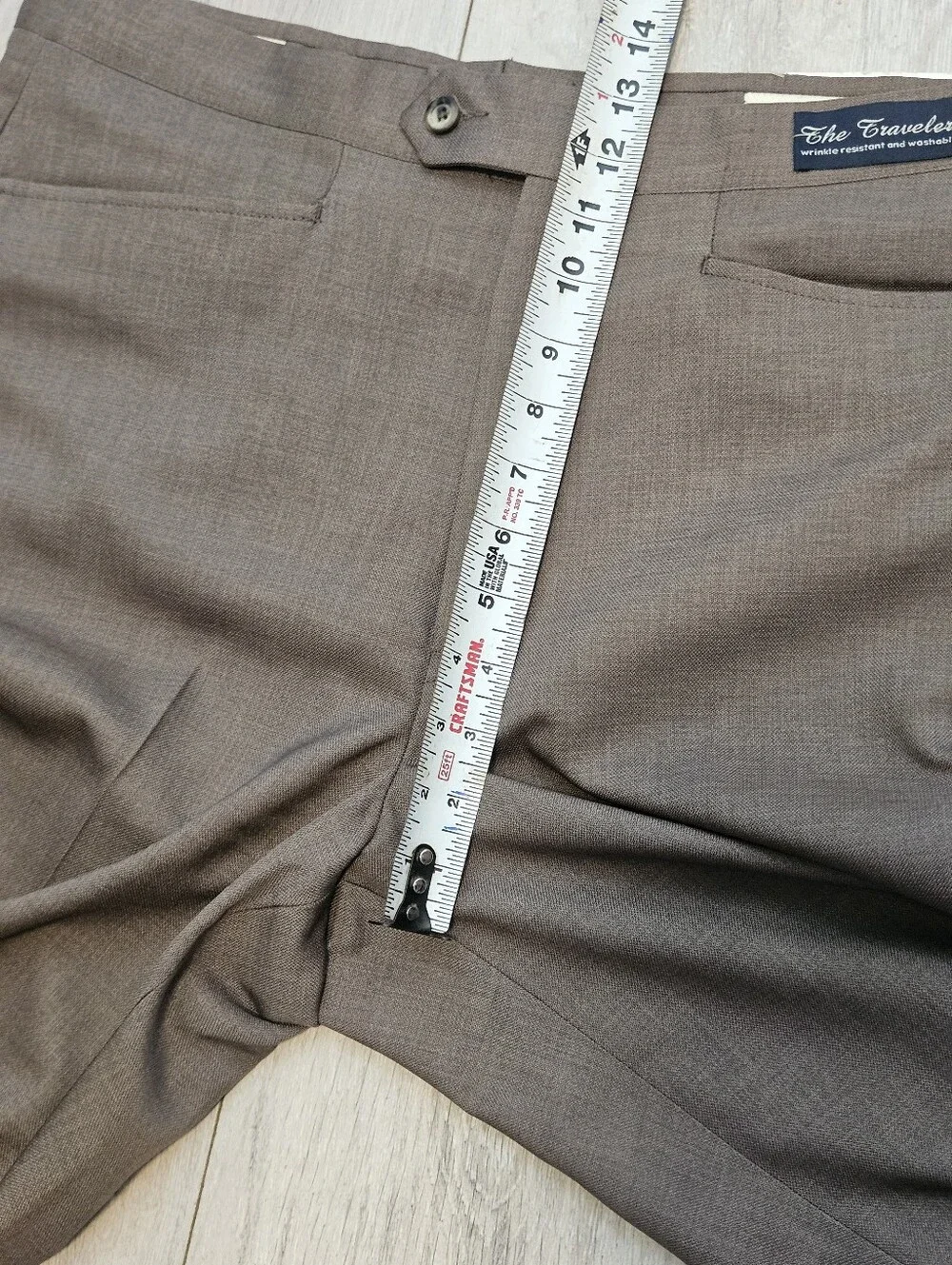 Vtg NWT Sansabelt The Traveler Mens Dress Pants Slacks 34 Taupe Brown Unfinished